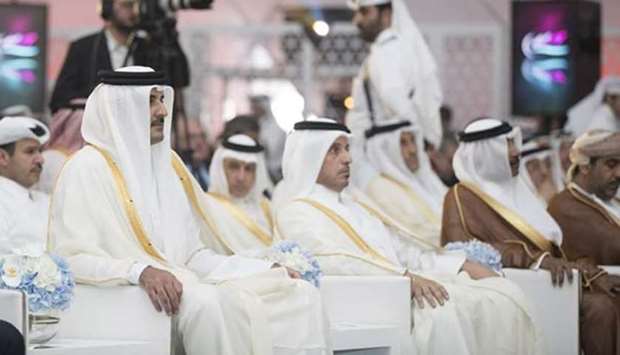 His Highness the Emir Sheikh Tamim bin Hamad al-Thani at the inauguration of Hamad Port on Tuesday.
