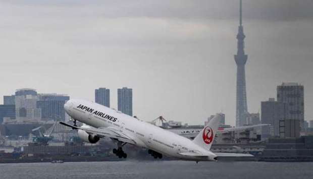 A Japan Airlines Boeing 777 takes off from Haneda international airport in Tokyo. File picture