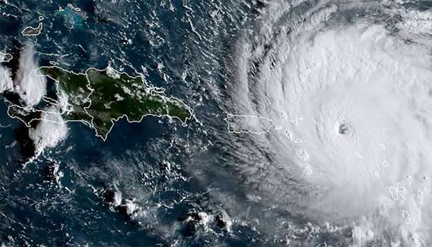 This satellite image from NOAA shows Huricane Irma