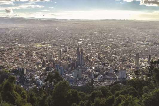 General view of Bogota. Pope Francis will make a special four-day visit to Colombia.