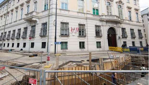 Construction of anti-terror walls in Vienna