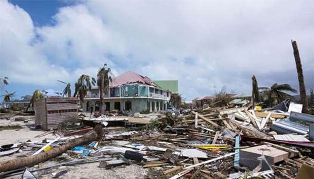 The damage in Orient Bay on the French Carribean island of Saint-Martin, after the passage of Hurricane Irma.