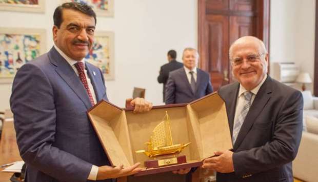HE the Minister of Municipality and Urban Planning Mohamed bin Abdullah al-Rumaihi met with Portugal's Minister of Agriculture, Forestry and Rural Development Luis Capoulas Santos on the sidelines of the conference.