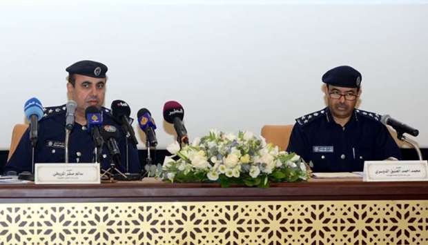 MoI officials at the press conference.