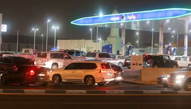 Rush at a Woqod petrol station in Doha