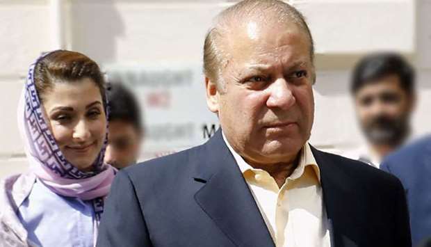 Former prime minister Nawaz Sharif and his daughter Maryam Nawaz