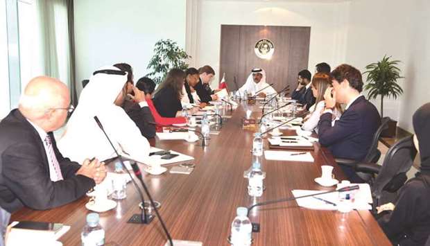 Officials at the meeting with the United Nations Alliance of Civilisations delegation.