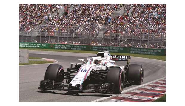 Williamsu2019 Lance Stroll in action during qualifying at Circuit Gilles Villeneuve in Montreal on June 9, 2018. (Reuters)