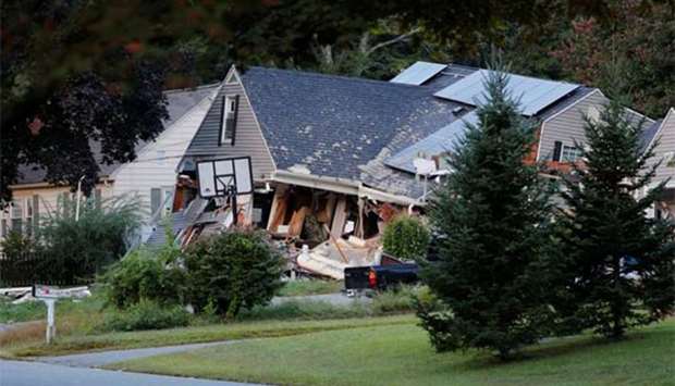 A home where a man died in gas explosions in Lawrence, Massachusetts is seen on Friday.