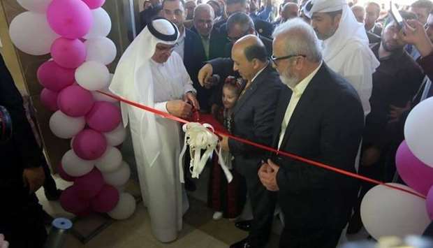 HE the Chairman of the Qatari Committee for the Reconstruction of Gaza, Ambassador Mohamed al-Emadi opens the Justice Palace complex in Al-Zahra city in the central Gaza Strip
