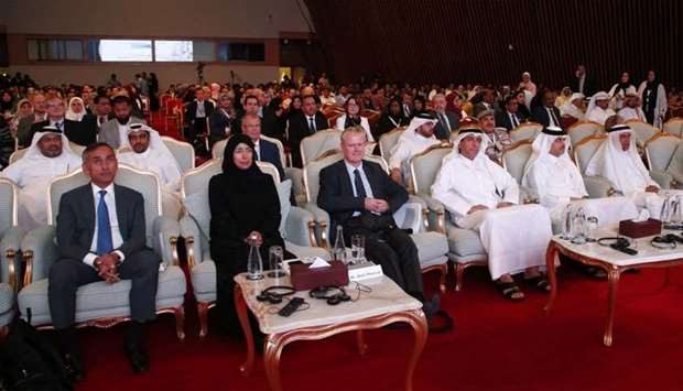 HE the Minister of Public Health Dr Hanan Mohamed al-Kuwari along with other dignitaries at the event. PICTURE: Jayaram.