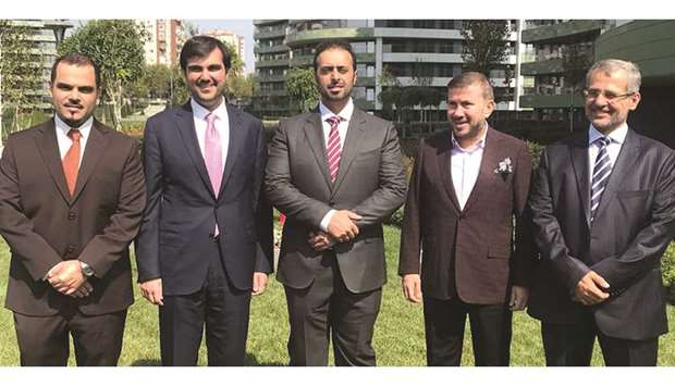 Qatari Diar officials among others mark the occasion of the completion of the first phase of the Sea Pearl Atakoy project in Istanbul. Right: A view of the Sea Pearl Atakoy in Istanbul.
