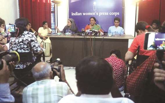 Defence Minister Nirmala Sitharaman addresses a press conference in New Delhi yesterday.