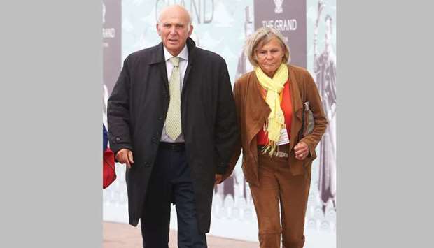 Liberal Democrats leader Vince Cable and his wife Rachel arrive at the partyu2019s annual conference in Brighton yesterday.