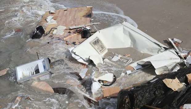 The wreckage of the caravan. Picture courtesy: Daily Mirror
