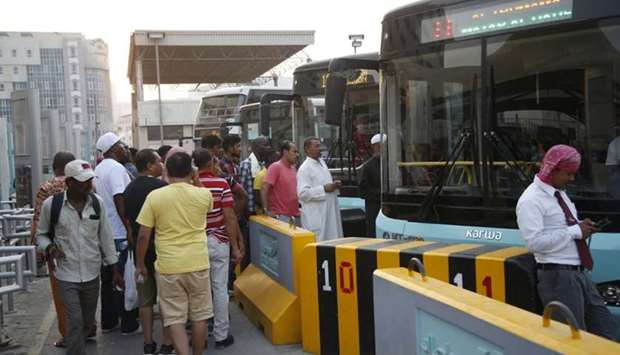 Though a large number of buses are operating to Industrial Area from Doha Bus Station, there is a feeling among Industrial Area residents that connectivity is still lacking owing to a flawed schedule. A scene from the Doha Bus station Friday afternoon. PICTURE: Jayaram