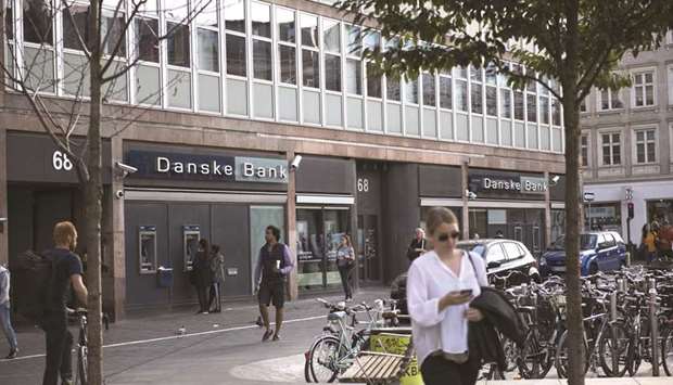 A view of a Danske Bank branch in Copenhagen. Concern about the extent of possible money laundering involving Danske Banku2019s Estonian branch is mounting and European Union Competition Commissioner Margrethe Vestager joined a growing chorus of calls for a clampdown on the billions of euros alleged to have been u201cwashedu201d through European banks.