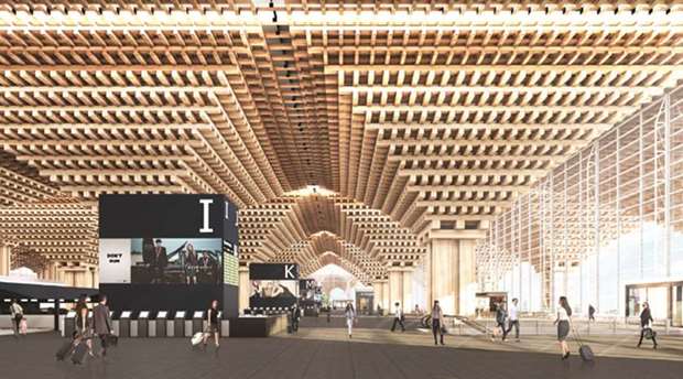 Rendering of Suvarnabhumi Terminal II design proposal. Bangkoku2019s main airport is planning to add a $1.3bn terminal with extensive wooden cladding and a forested landscape, spurring concern about fire risk.