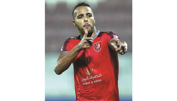 Youssef El Arabi celebrates in his trademark style