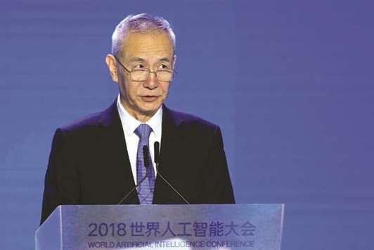 Chinese Vice-Premier Liu He attends the opening ceremony of the World Artificial Intelligence Conference in Shanghai. Beijing has withdrawn a planned delegation to Washington next week, sources said. The Wall Street Journal earlier reported that China had scrapped plans to send Vice- Premier Liu He and a mid-level delegation.