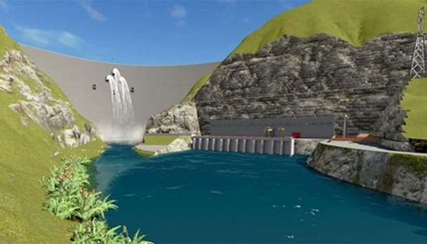 Artist's impression of the Budhi Gandaki hydropower project