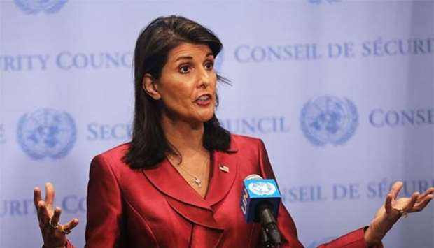 United Nations Ambassador Nikki Haley.