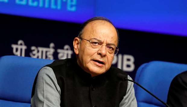 India's Finance Minister Arun Jaitley attends a news conference sharing details about the recapitalisation of public sector banks in New Delhi, India.
