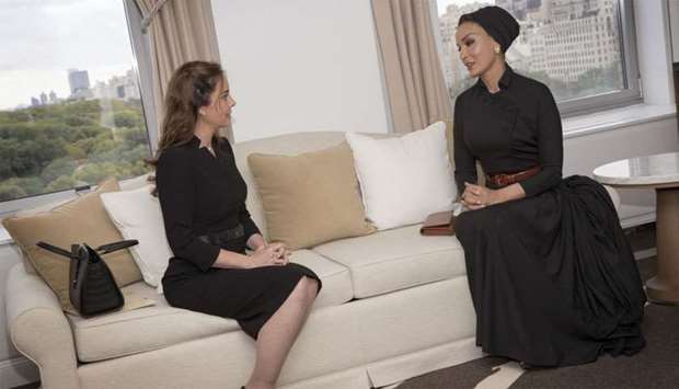 Her Highness Sheikha Moza meets First Lady of Paraguay