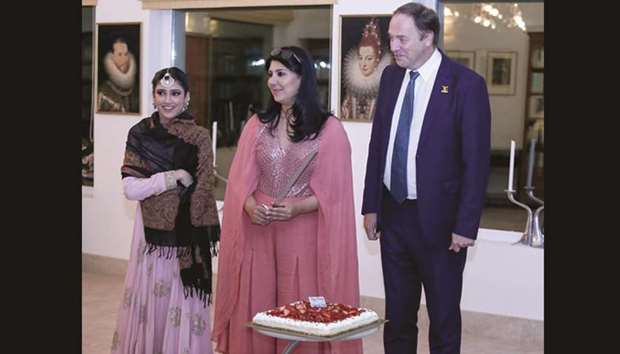 GROUP: Ambassador of Belgium, right, with wife, centre, and Sanah Thakur, daughter. Photos supplied