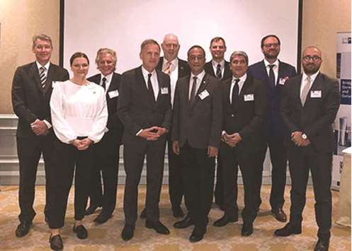 From left: Adrian Wood, Kathrin Lemke, Peter Neuschaefer, ambassador Hans-Udo Muzel, Henning Zimmermann, Bahman Datsvareh, Oliver Moritz, Elias Chedid, Oliver Alexander, and Charbel Maakaron.