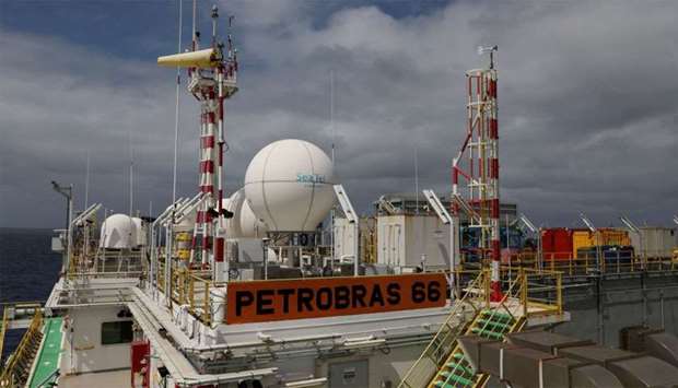 A structure of the Brazil's Petrobras P-66 oil rig in the offshore Santos basin is seen in Rio de Janeiro