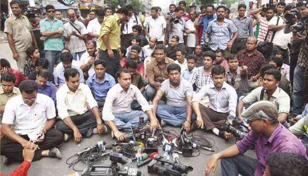 Journalist groups in Bangladesh protests against  new media law (file photo)