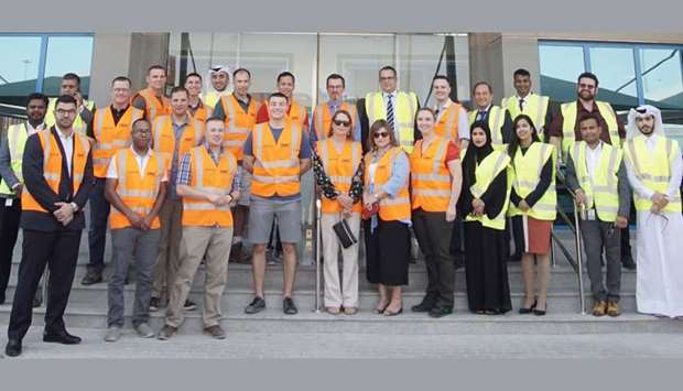 The delegation from the United States Embassy at the Logistics Village Qatar (LVQ) in Doha.