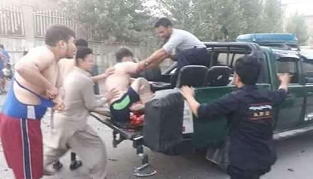 The wounded being taken to hospital in Kabul. Picture: Twitter