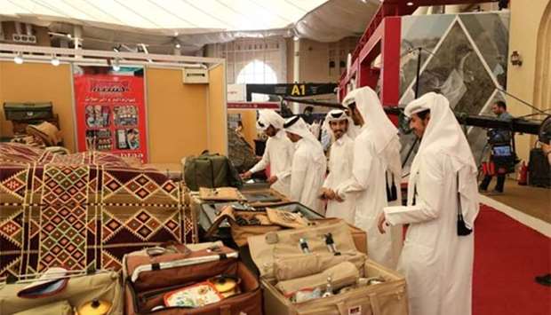 Visitors at the hunting and falcons exhibition at Katara.