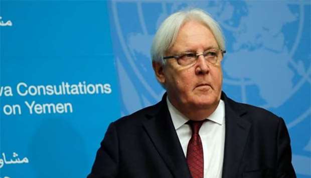UN envoy Martin Griffiths attends a news conference on Yemen talks at the United Nations in Geneva on Saturday.