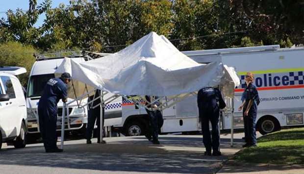 Police at the crime scene in Perth. Picture: ABC News