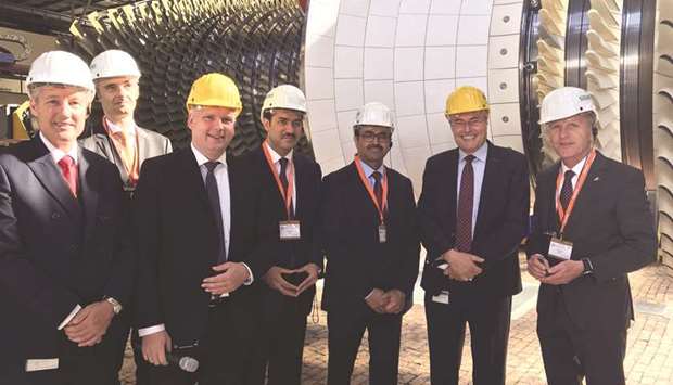 HE Dr al-Sada visiting Siemensu2019 state-of-the-art gas turbine plant in Berlin as part of the official programme. Germany is Qataru2019s strategic partner in the field of power generation and distribution.