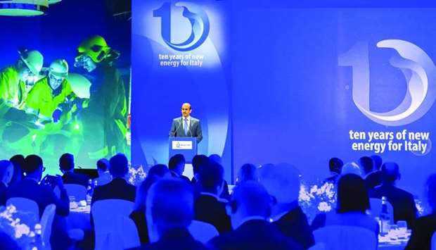 HE al-Kaabi speaking at a special event in Venice on Monday night to celebrate the 10th anniversary of Adriatic LNG terminal.