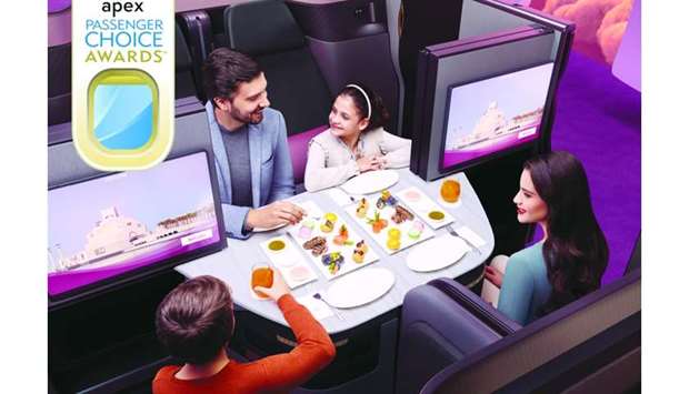 Qatar Airways bagged the top global titles for u2018Best Seat Comfortu2019, u2018Best Cabin Serviceu2019 and u2018Best Food & Beverageu2019, as well as being named a u20182020 Five Star Global Airline.u2019