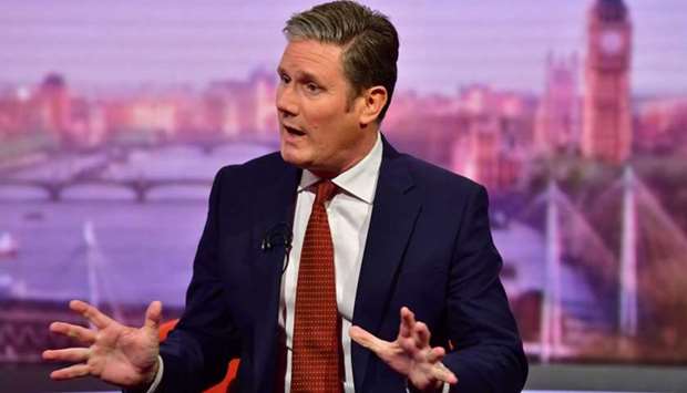 Labour Party's Shadow Secretary of State for Brexit Keir Starmer appears on BBC TV's The Andrew Marr Show in London