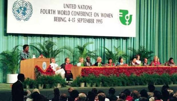 Opening day session of the Fourth World Conference on Women in Beijing: UN File Photo/Milton Grant