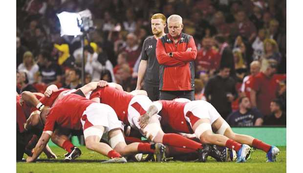 A file photo shows Wales head coach Warren Gatland watching his side prepare ahead of a Test. (Reuters)