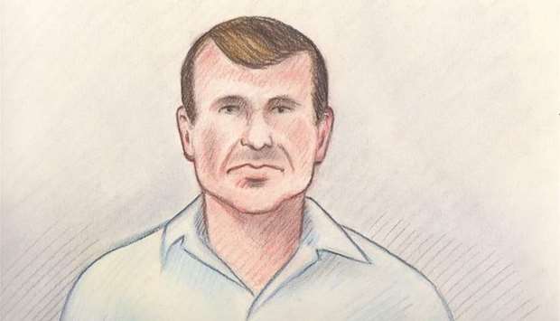 Cameron Ortis, director general with the Royal Canadian Mounted Police's intelligence unit, is shown in a court sketch from his court hearing in Ottawa, Canada