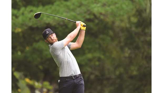 Kevin Chappell plays his shot from the sixth tee during the second round of The Greenbrier on Friday. (AFP)