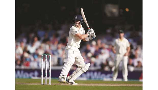 Englandu2019s Joe Denly in action during the third day of the fifth Ashes Test at the Kia Oval in London yesterday. (Reuters)