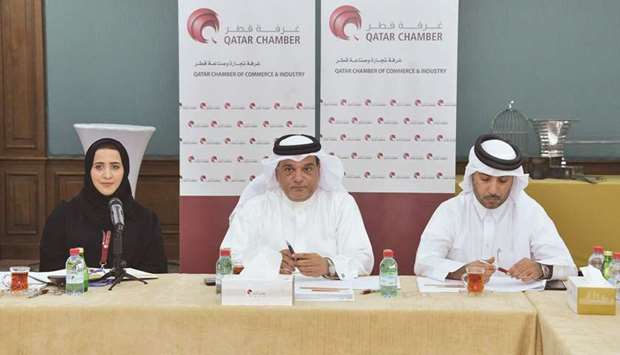 Qatar Chamber board member Mohamed al-Obaidli presides over the meeting.