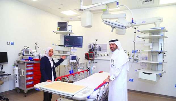 Dr Aftab Mohamed Azad and Enaam Saleh MA al-Naemi at one of the facilities of the new Trauma and Emergency Center. PICTURE: Jayan Orma