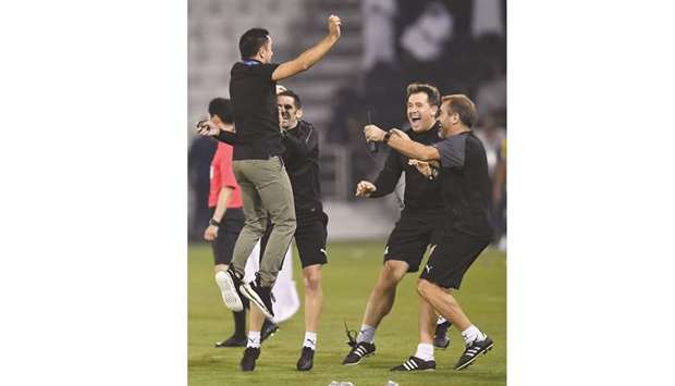 Xavi was all pumped up after the victory: PICTURES: Noushad Theakkyil