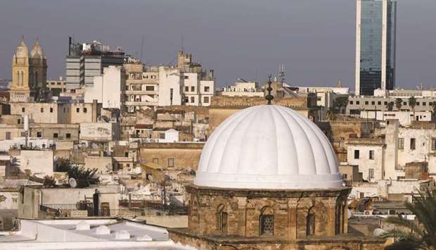 Zitouna mosque in the Medina, in the old city of Tunis.